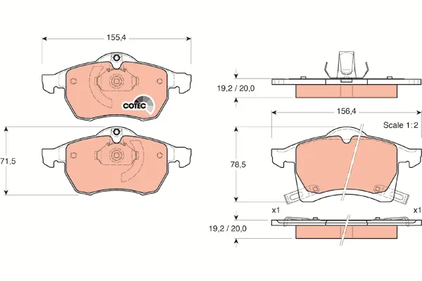 Brake Pad Set, disc brake TRW Braking 