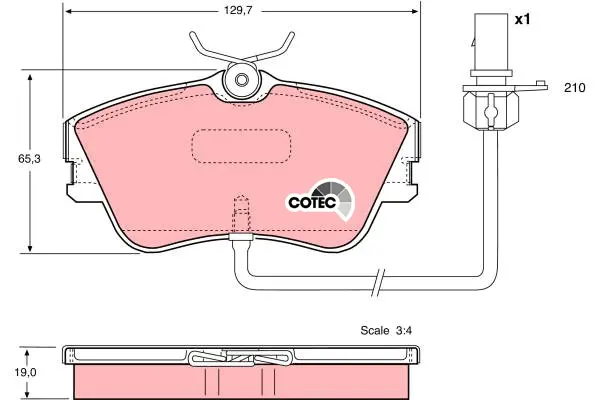 Brake Pad Set, disc brake TRW Braking 