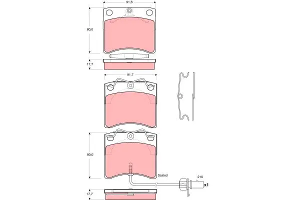 Brake Pad Set, disc brake TRW Braking 