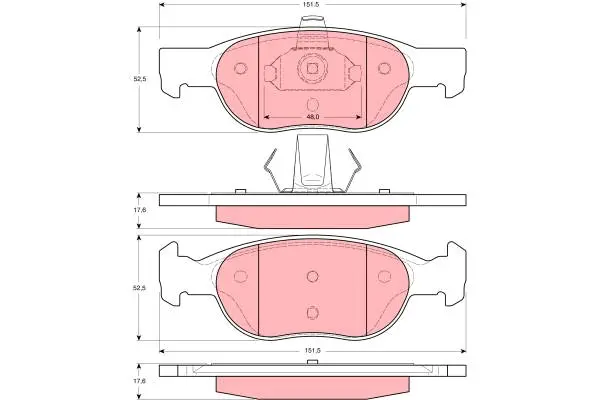 Brake Pad Set, disc brake TRW Braking 