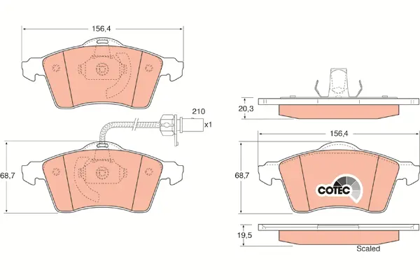 Brake Pad Set, disc brake TRW Braking 