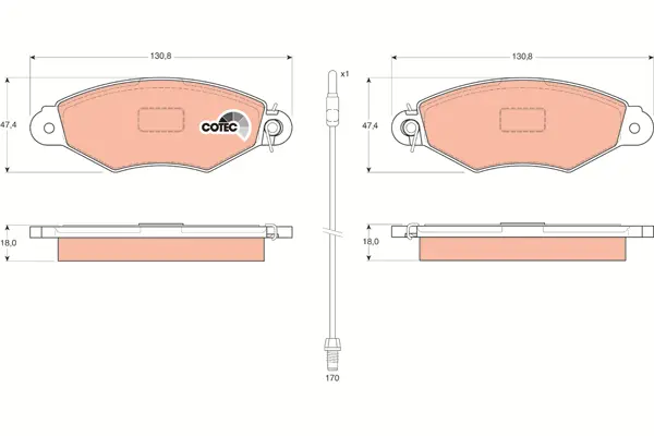 Brake Pad Set, disc brake TRW Braking 
