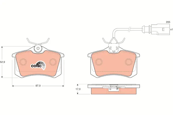 Brake Pad Set, disc brake TRW Braking 