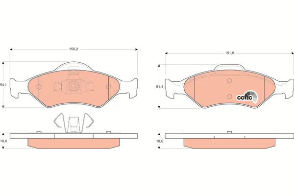 Brake Pad Set, disc brake TRW Braking 