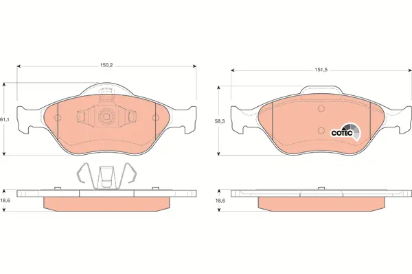 Brake Pad Set, disc brake TRW Braking 