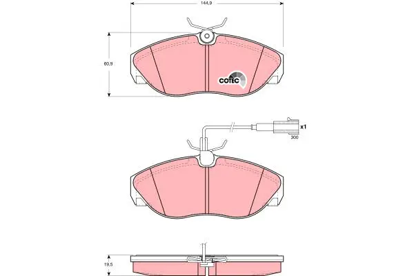 Brake Pad Set, disc brake TRW Braking 