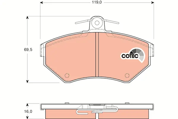 Brake Pad Set, disc brake TRW Braking 