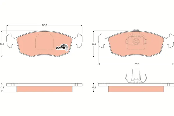 Brake Pad Set, disc brake TRW Braking 