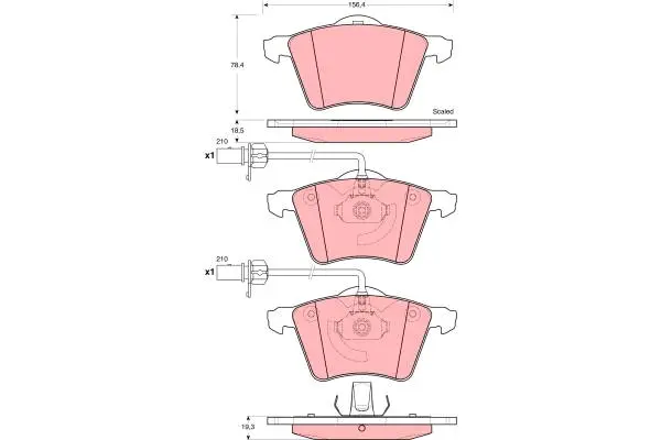 Brake Pad Set, disc brake TRW Braking 