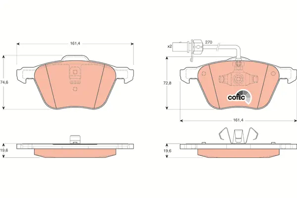 Brake Pad Set, disc brake TRW Braking 