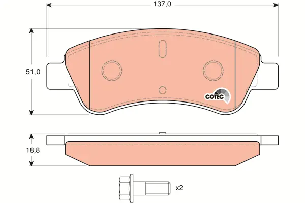 Brake Pad Set, disc brake TRW Braking 