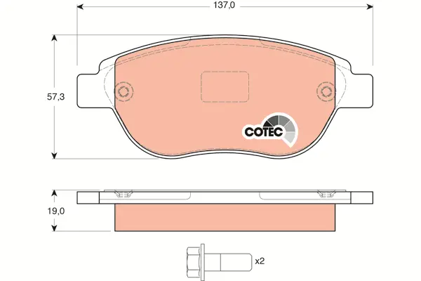 Brake Pad Set, disc brake TRW Braking 