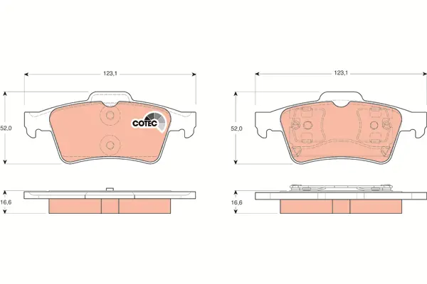 Brake Pad Set, disc brake TRW Braking 