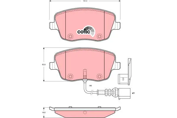 Brake Pad Set, disc brake TRW Braking 