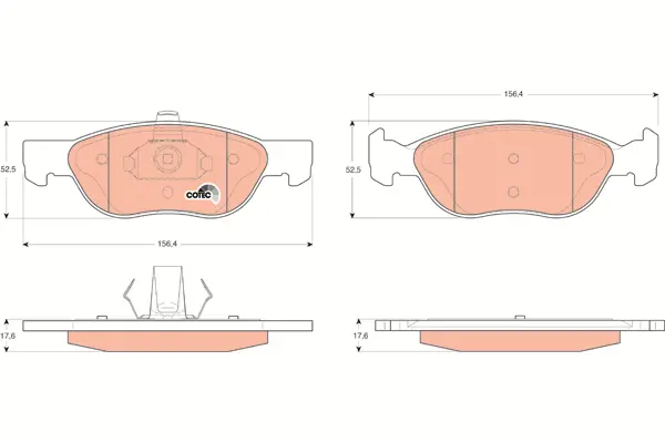 Brake Pad Set, disc brake TRW Braking 