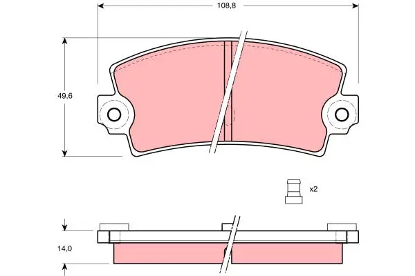 Brake Pad Set, disc brake TRW Braking 