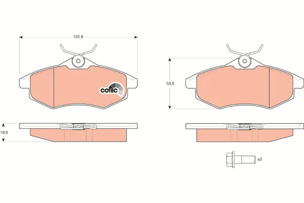 Brake Pad Set, disc brake TRW Braking 
