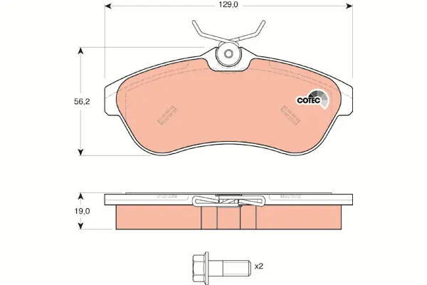 Brake Pad Set, disc brake TRW Braking 
