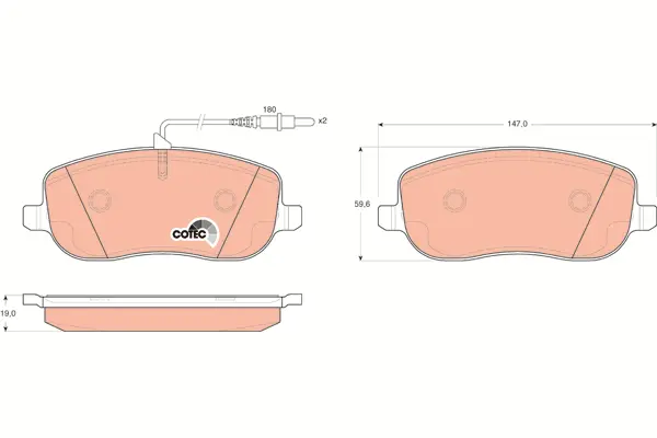 Brake Pad Set, disc brake TRW Braking 