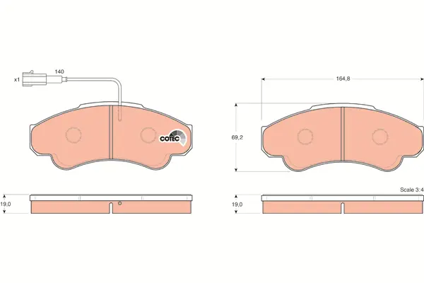 Brake Pad Set, disc brake TRW Braking 