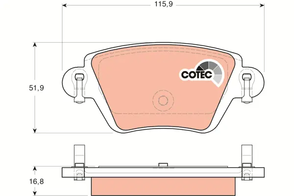 Brake Pad Set, disc brake TRW Braking 