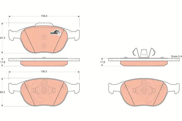 Brake Pad Set, disc brake TRW Braking 