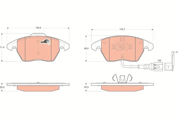 Brake Pad Set, disc brake TRW Braking 