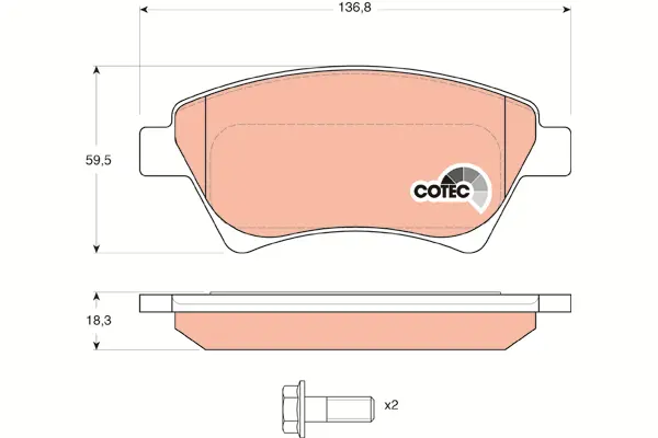 Brake Pad Set, disc brake TRW Braking 