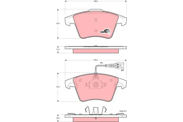 Brake Pad Set, disc brake TRW Braking 