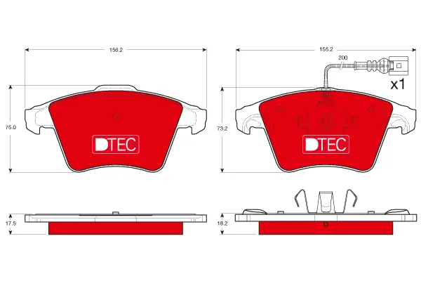 Brake Pad Set, disc brake TRW Braking 