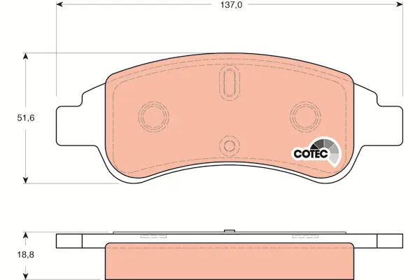 Brake Pad Set, disc brake TRW Braking 