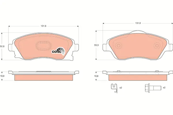 Brake Pad Set, disc brake TRW Braking 