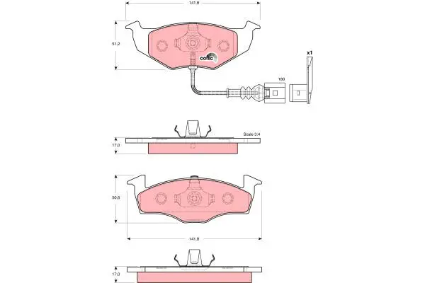 Brake Pad Set, disc brake TRW Braking 