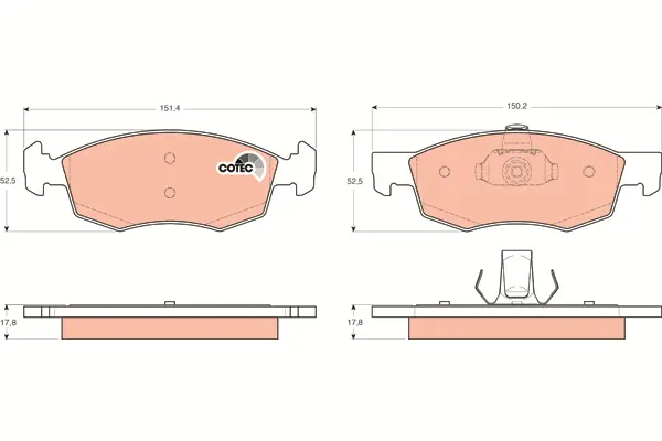 Brake Pad Set, disc brake TRW Braking 