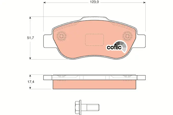 Brake Pad Set, disc brake TRW Braking 