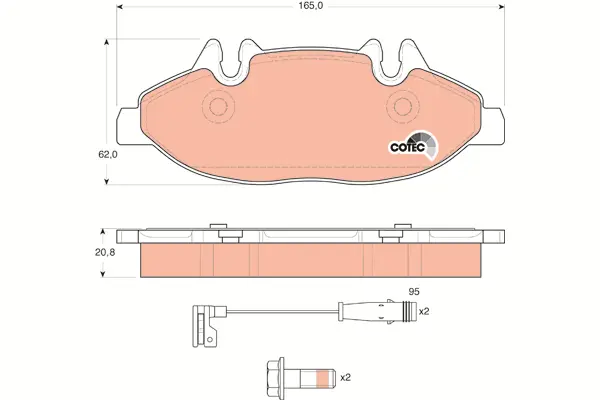 Brake Pad Set, disc brake TRW Braking 