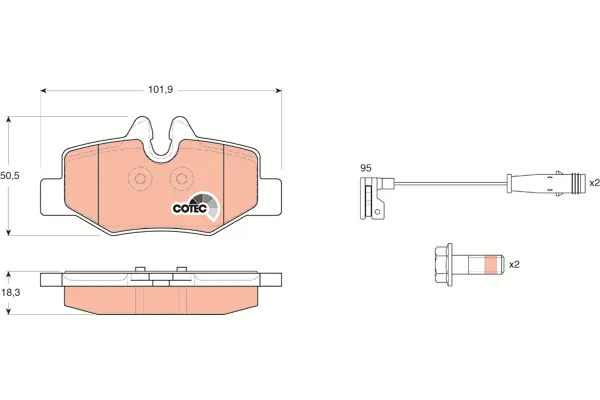 Brake Pad Set, disc brake TRW Braking 