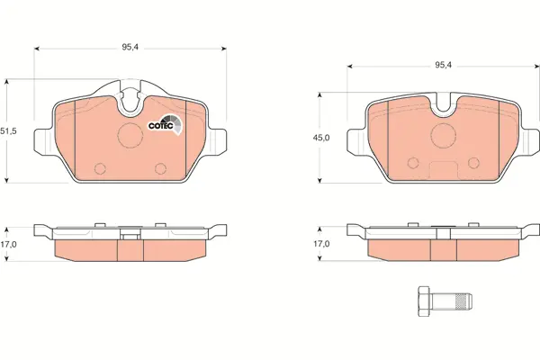 Brake Pad Set, disc brake TRW Braking 