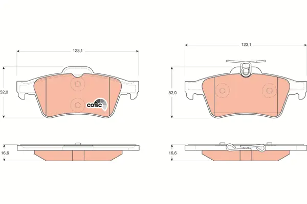 Brake Pad Set, disc brake TRW Braking 