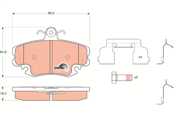 Brake Pad Set, disc brake TRW Braking 