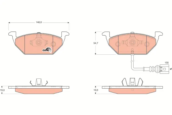 Brake Pad Set, disc brake TRW Braking 