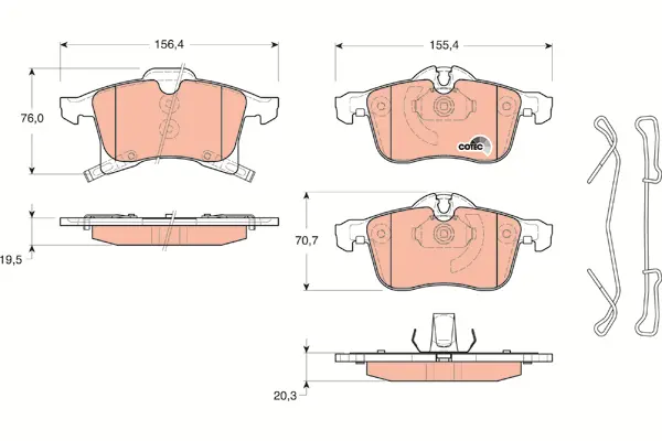 Brake Pad Set, disc brake TRW Braking 