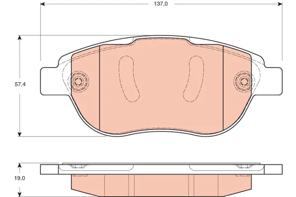 Brake Pad Set, disc brake TRW Braking 
