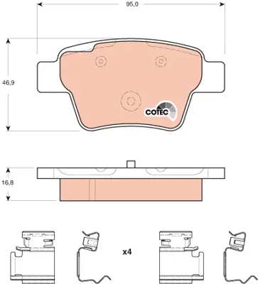 Brake Pad Set, disc brake TRW Braking 