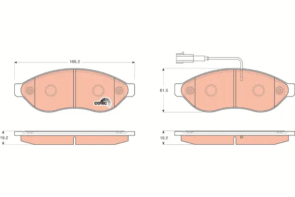 Brake Pad Set, disc brake TRW Braking 