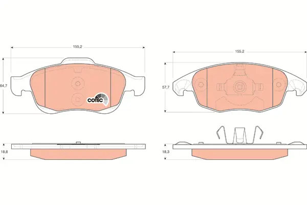 Brake Pad Set, disc brake TRW Braking 