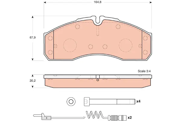 Brake Pad Set, disc brake TRW Braking 