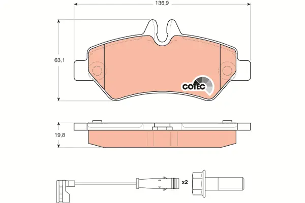 Brake Pad Set, disc brake TRW Braking 