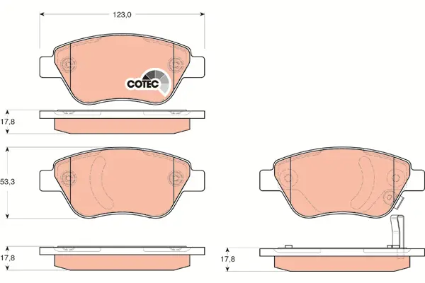 Brake Pad Set, disc brake TRW Braking 