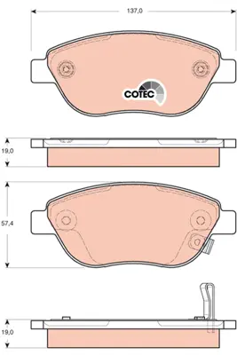 Brake Pad Set, disc brake TRW Braking 